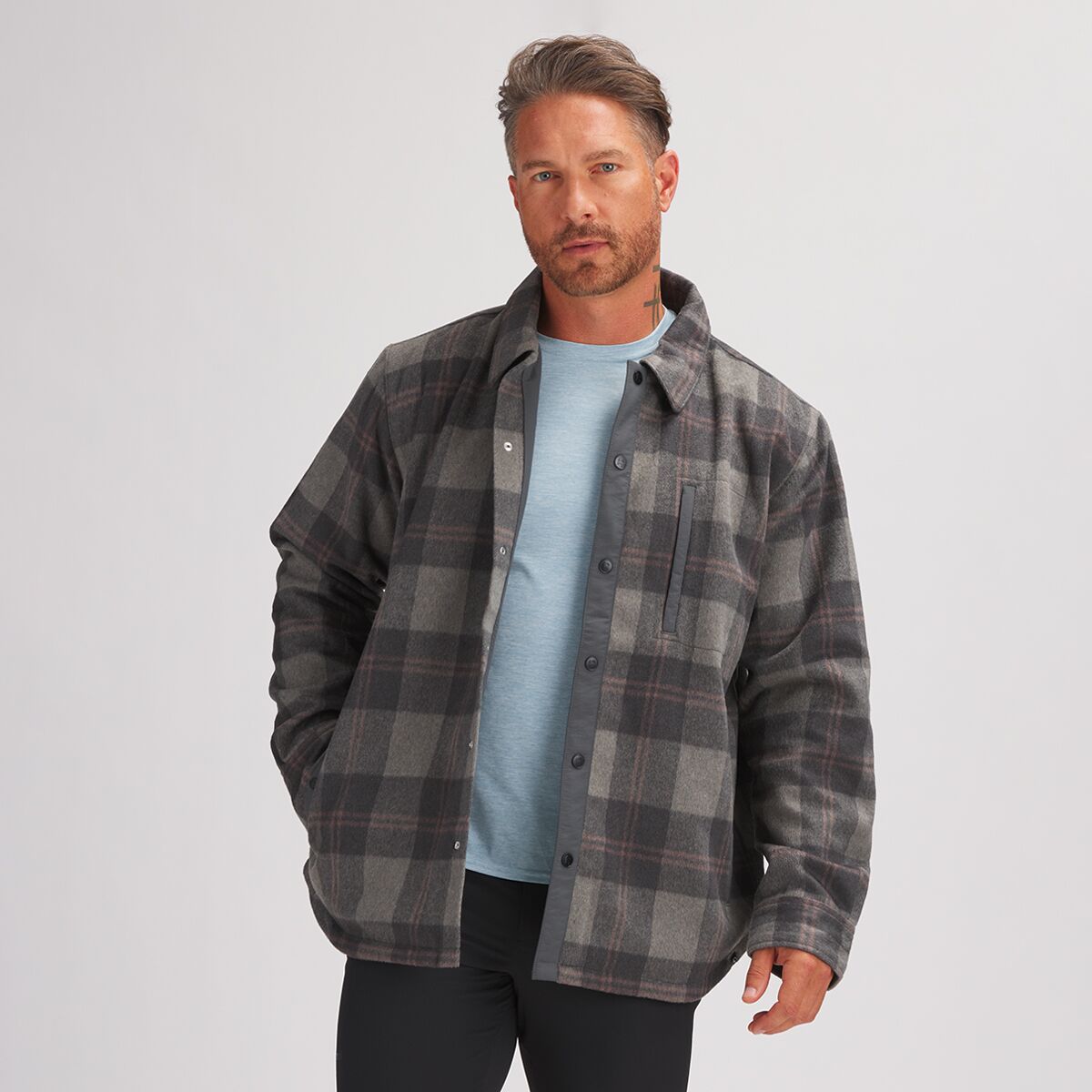 Wool Blend Trout Run Plaid Flannel Shirt - Men - Red