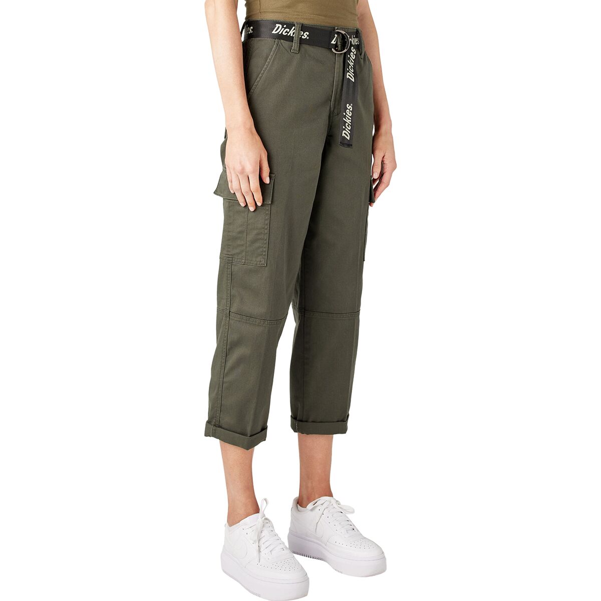 DICKIES Women's Relaxed Fit Cropped Cargo Pants Wild Rose
