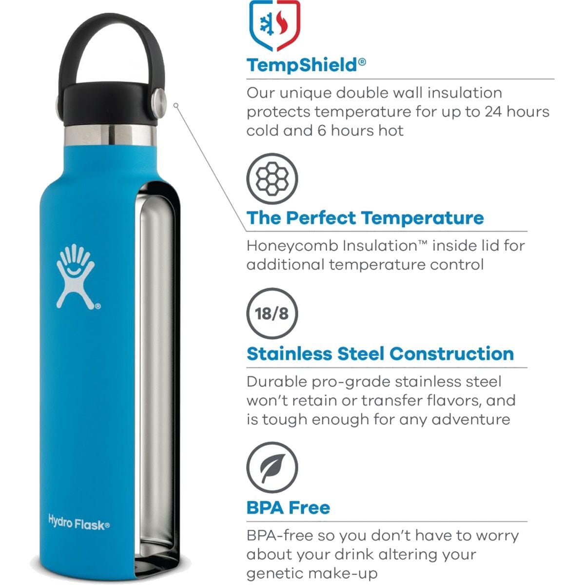 Hydro Flask 12oz. Standard Mouth Water Bottle - Hike & Camp