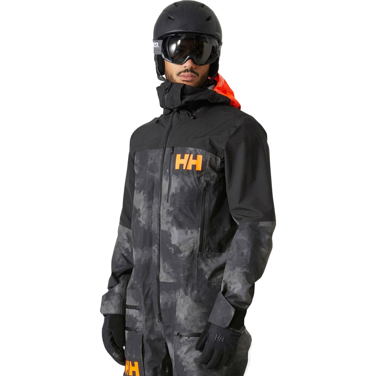  7HAHA3 Men's Ski Suit Graffiti Print Snowboard Zip Up