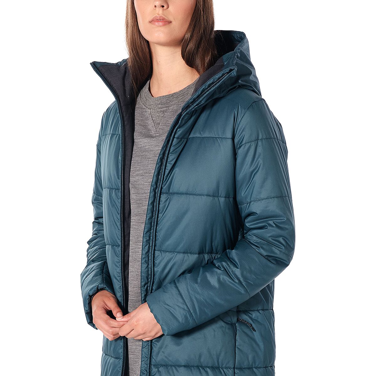 womens navy long gilet