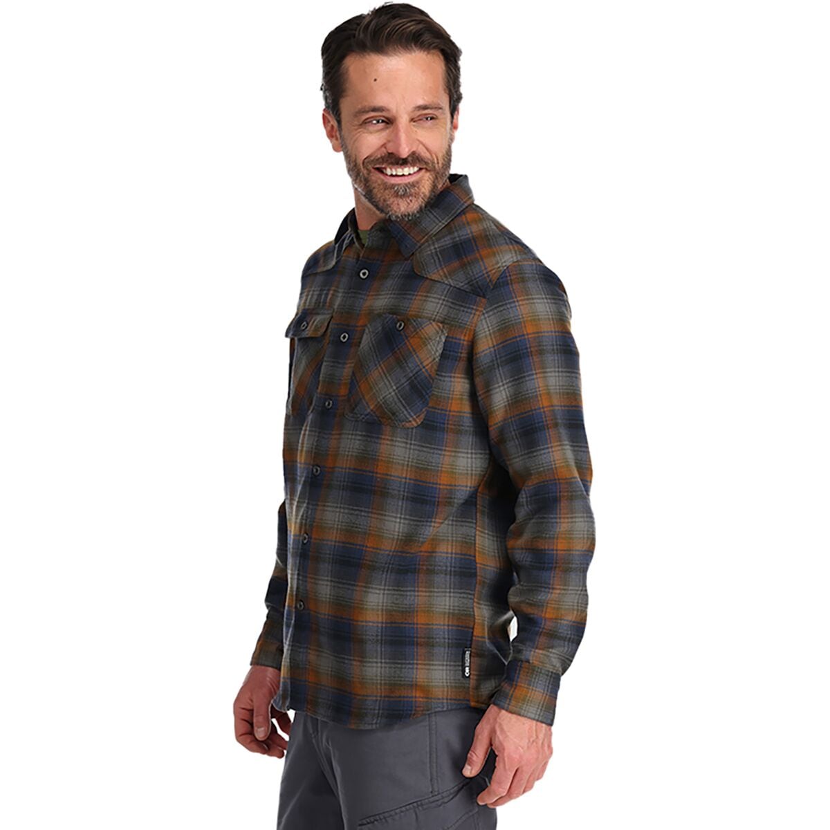 HUK Men's Standard Flannel Shirt | Performance Button Down,  Rutledge-Volcanic Ash, Medium