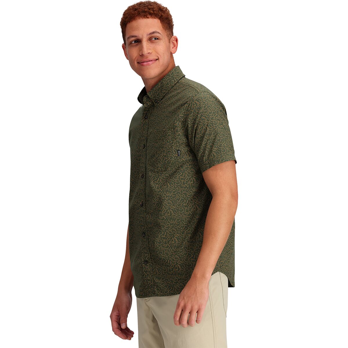 Outdoor Research Men's Rooftop Short Sleeve Shirt Manzanita Dash Path / L