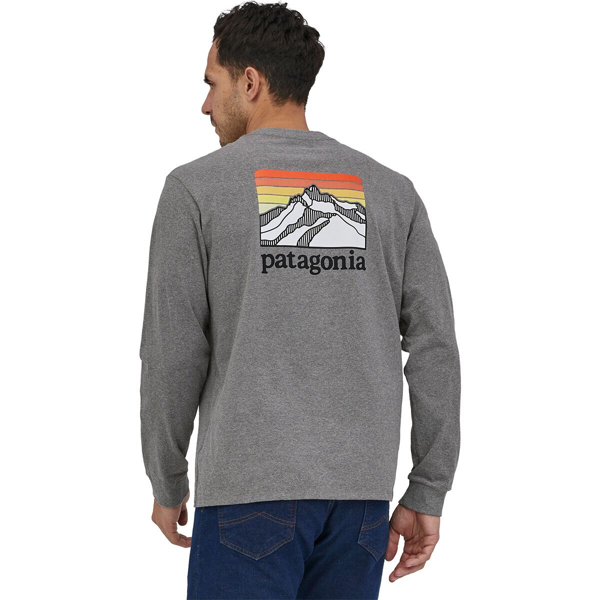 Patagonia grey long hot sale sleeve t shirt