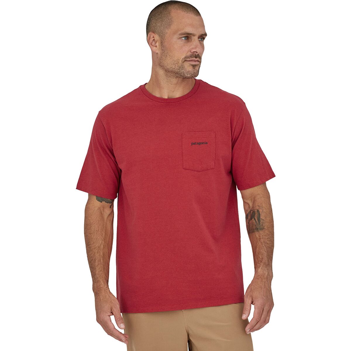 Patagonia Men's Fly Lines Responsibili-Tee Short Sleeved T-Shirt - Roots Red