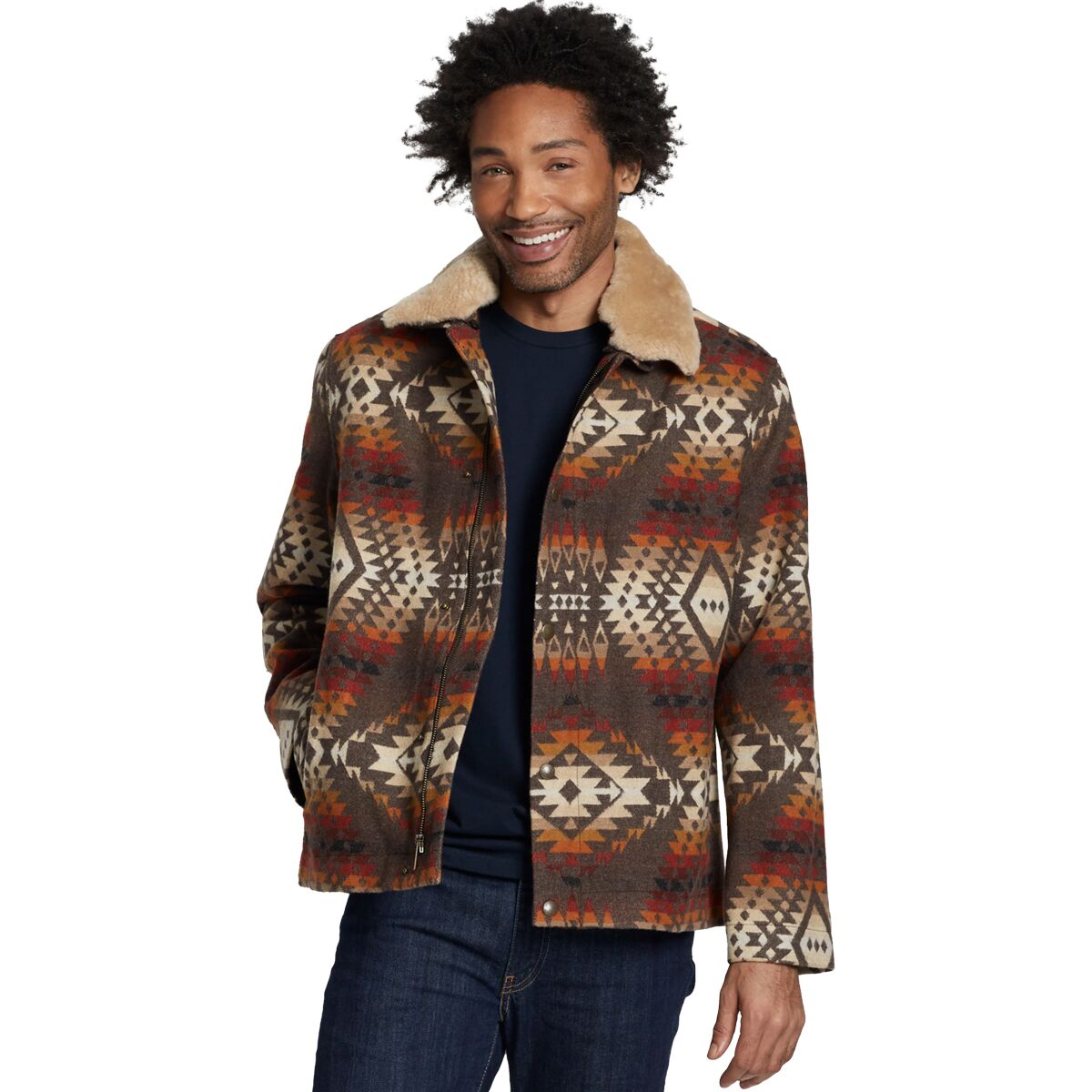 men's brownsville shearling collar coat