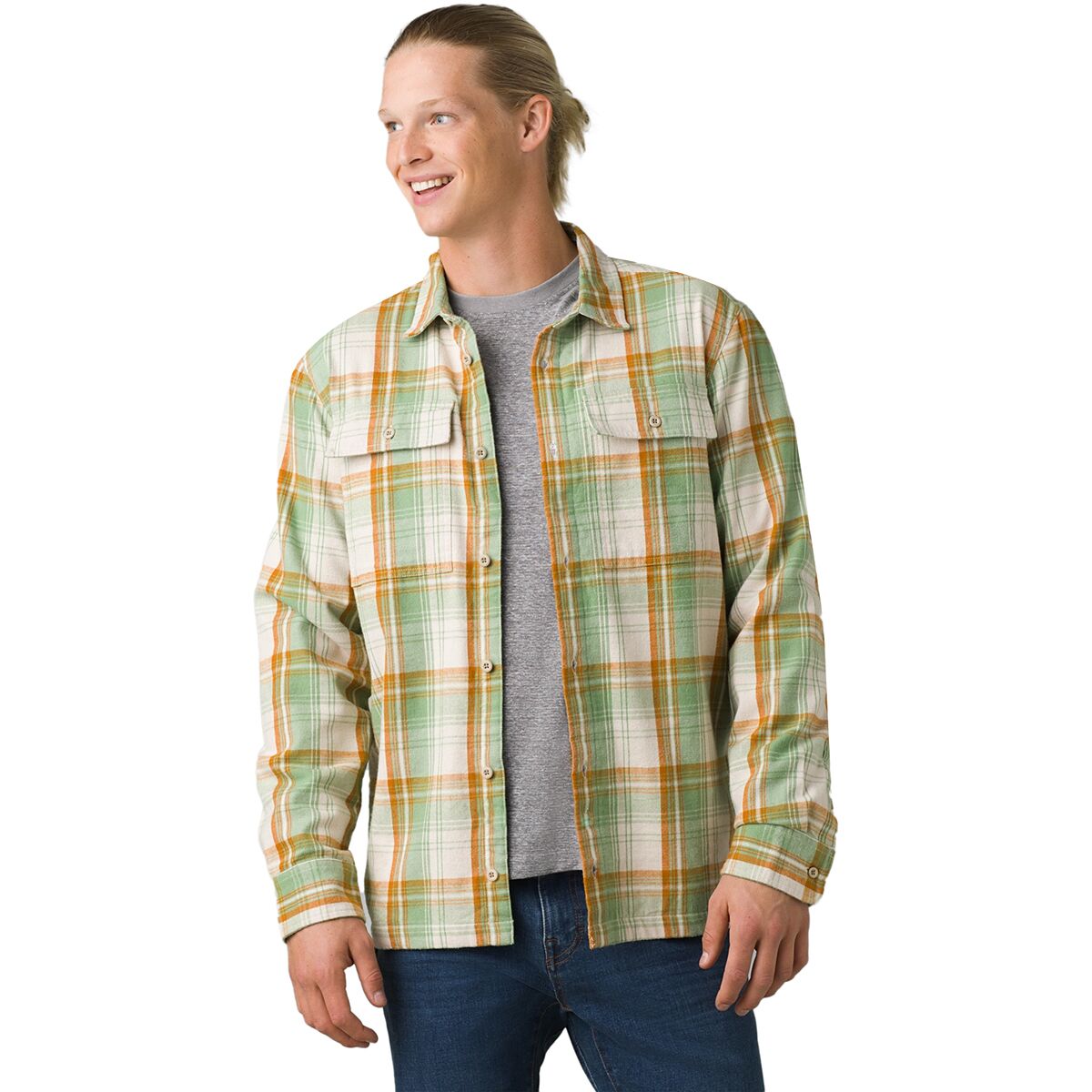 prana lined flannel shirt