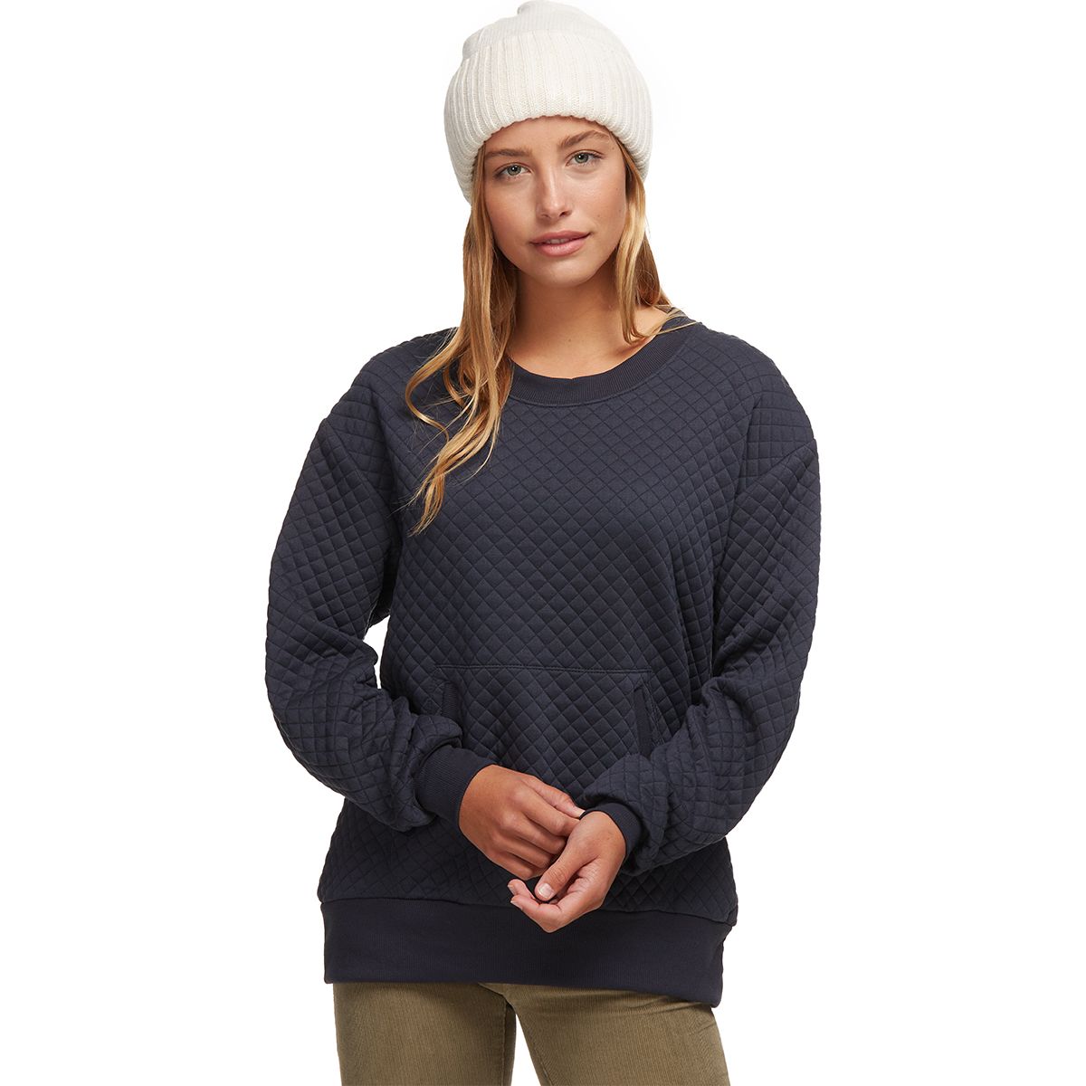 Diamond Quilted Knit Pullover - Women's