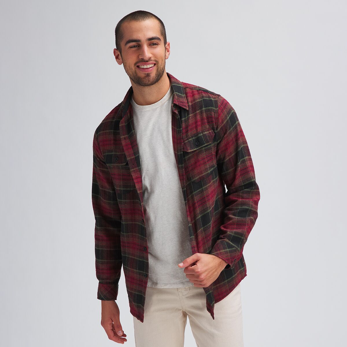 Stoic Men's Daily Flannel in Rust Plaid - Size: XL