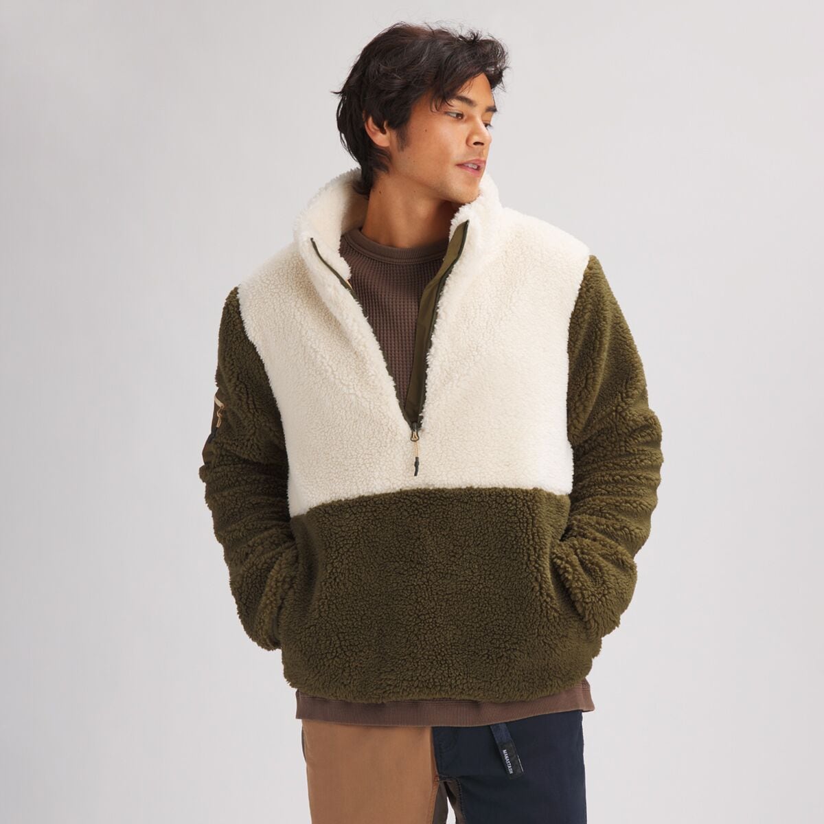 Sherpa fleece pullover men's sale