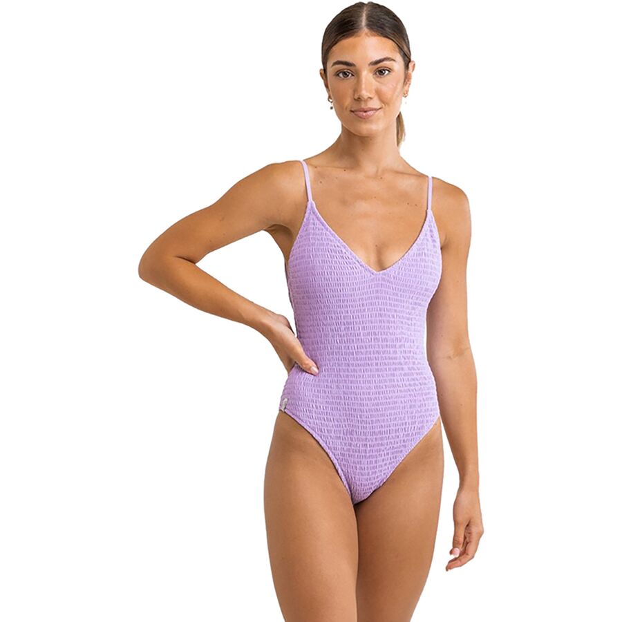 Rhythm Smocked Hi Cut One Piece Swimsuit - Women's - Women