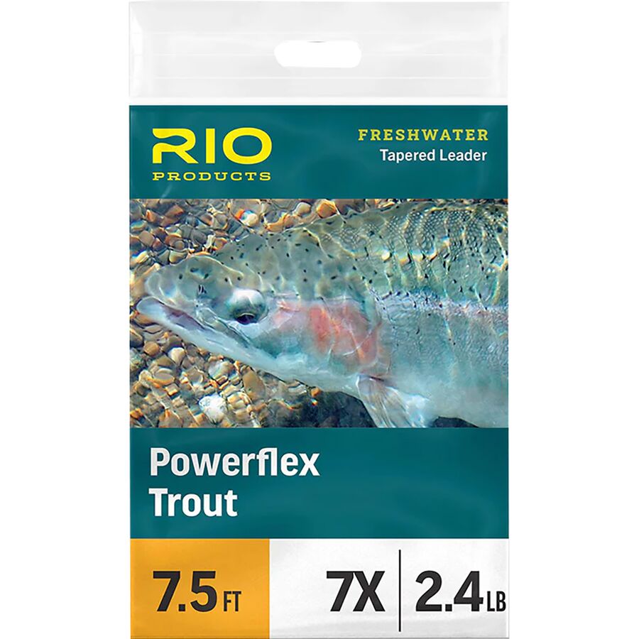 rio powerflex trout tapered leaders 7.5ft 5x 5lb 3 per pack flyfishing dry  flies