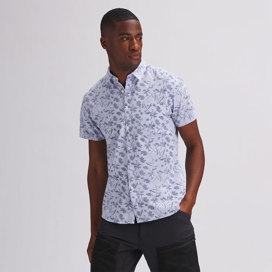 Stoic Print Stripe Short-Sleeve Button-Down Shirt - Men's - Men