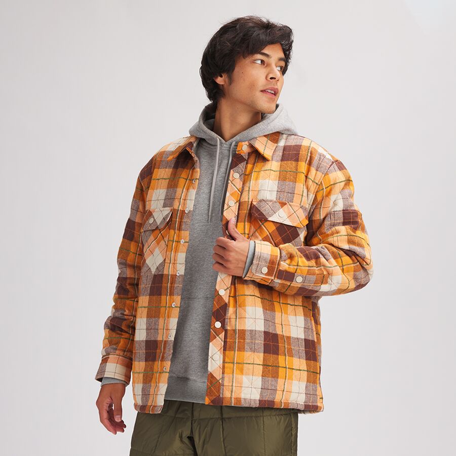 Avalanche Men's Plaid Brushed Flannel Hiking Shirt Jacket With Pockets 