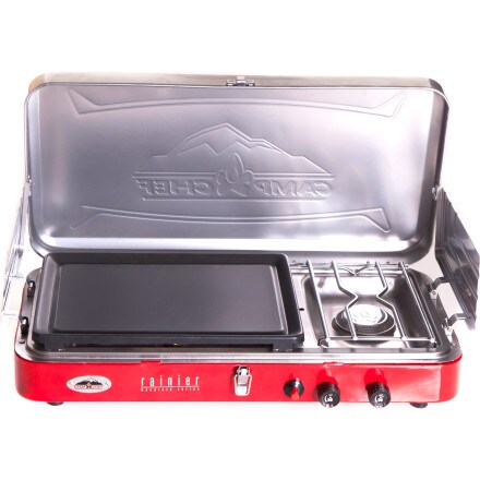 Camp Chef Rainier 2 Burner Stove with Griddle Hike Camp