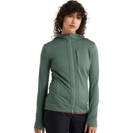 Women's quantum long top sleeve zip hood