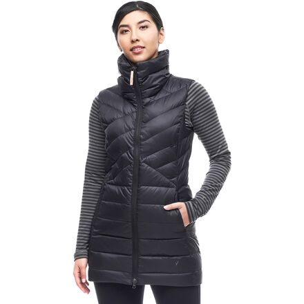 Ladies long hot sale down vest