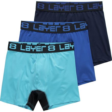 Layer 8 Men's 3 Pack Performance Sports Boxer Briefs