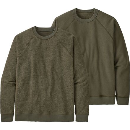 Patagonia Men's Reversible Shearling Crew, Basin Green / S